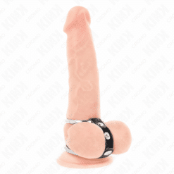 Comprar KINK - ANILLO PENE METAL DOBLE 3.8 CM A 5 CM CONECTADOS CON CUERO al mejor precio - Envíos Discretos