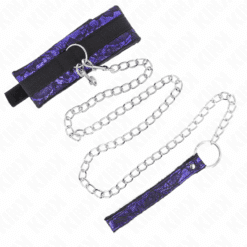 Comprar KINK - COLLAR CON CORREA 105 CM CORTO DE ENCAJE DE TERCIOPELO CON RIBETE DE NAILON 44 X 5.5 CM al mejor precio - Envíos Discretos