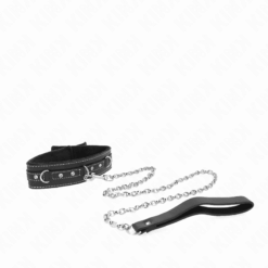 Comprar KINK - COLLAR CON CORREA 105 CM DE PIEL DE PVC REMACHE DE DIAMANTES DE IMITACIÓN 41.5 X 4 CM al mejor precio - Envíos Discretos