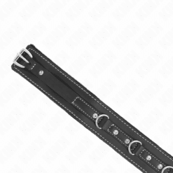 Comprar KINK - COLLAR CON CORREA 105 CM DE PIEL DE PVC REMACHE DE DIAMANTES DE IMITACIÓN 41.5 X 4 CM al mejor precio - Envíos Discretos