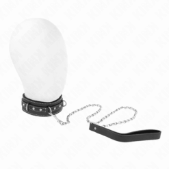 Comprar KINK - COLLAR CON CORREA 105 CM DE PIEL DE PVC REMACHE DE DIAMANTES DE IMITACIÓN 41.5 X 4 CM al mejor precio - Envíos Discretos