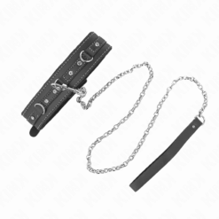 Comprar KINK - COLLAR CON CORREA 105 CM DE PIEL DE PVC REMACHE DE DIAMANTES DE IMITACIÓN 41.5 X 4 CM al mejor precio - Envíos Discretos