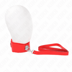 Comprar KINK - COLLAR CON CORREA 116 CM CON TACHUELAS PLATEADAS MODELO 4 ROJO AJUSTABLE 40-48 CM X 6 CM al mejor precio - Envíos Discretos