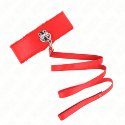 Comprar KINK - COLLAR CON CORREA 116 CM CON TACHUELAS PLATEADAS MODELO 4 ROJO AJUSTABLE 40-48 CM X 6 CM al mejor precio - Envíos Discretos
