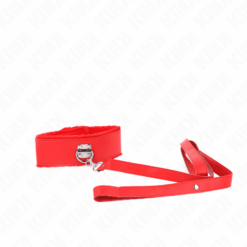 Comprar KINK - COLLAR CON CORREA 116 CM CON TACHUELAS PLATEADAS MODELO 4 ROJO AJUSTABLE 40-48 CM X 6 CM al mejor precio - Envíos Discretos