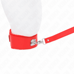 Comprar KINK - COLLAR CON CORREA 116 CM CON TACHUELAS PLATEADAS MODELO 4 ROJO AJUSTABLE 40-48 CM X 6 CM al mejor precio - Envíos Discretos