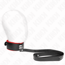 Comprar KINK - COLLAR CON CORREA 116 CM DE PIEL ROJO AJUSTABLE 40-48 CM X 6 CM al mejor precio - Envíos Discretos