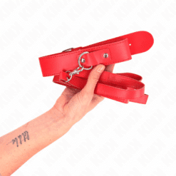 Comprar KINK - COLLAR CON CORREA 116 CM FINO ROJO AJUSTABLE 32-50 CM X 8 CM al mejor precio - Envíos Discretos