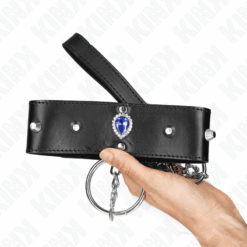 Comprar KINK - COLLAR CON CORREA 65 CM CON DIAMANTES AZULES AJUSTABLE 36-43 CM X 5 CM al mejor precio - Envíos Discretos
