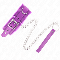 Comprar KINK - COLLAR CON CORREA 65 CM CON RESTRICCIONES MORADO AJUSTABLE 36-42 CM X 5.5 CM al mejor precio - Envíos Discretos