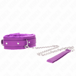 Comprar KINK - COLLAR CON CORREA 65 CM CON RESTRICCIONES MORADO AJUSTABLE 36-42 CM X 5.5 CM al mejor precio - Envíos Discretos
