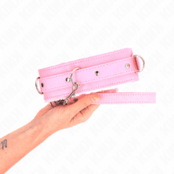 Comprar KINK - COLLAR CON CORREA 65 CM CON RESTRICCIONES ROSA AJUSTABLE 36-42 CM X 5.5 CM al mejor precio - Envíos Discretos