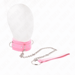 Comprar KINK - COLLAR CON CORREA 65 CM CON RESTRICCIONES ROSA AJUSTABLE 36-42 CM X 5.5 CM al mejor precio - Envíos Discretos
