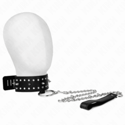Comprar KINK - COLLAR CON CORREA 65 CM CON TACHUELAS PLATEADAS MODELO 1 AJUSTABLE 36-43 CM X 5 CM al mejor precio - Envíos Discretos