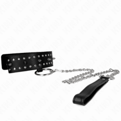 Comprar KINK - COLLAR CON CORREA 65 CM CON TACHUELAS PLATEADAS MODELO 1 AJUSTABLE 36-43 CM X 5 CM al mejor precio - Envíos Discretos