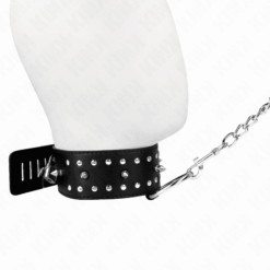 Comprar KINK - COLLAR CON CORREA 65 CM CON TACHUELAS PLATEADAS MODELO 1 AJUSTABLE 36-43 CM X 5 CM al mejor precio - Envíos Discretos