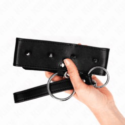 Comprar KINK - COLLAR CON CORREA 65 CM CON TACHUELAS PLATEADAS MODELO 2 AJUSTABLE 36-43 CM X 5 CM al mejor precio - Envíos Discretos