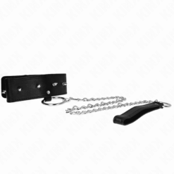 Comprar KINK - COLLAR CON CORREA 65 CM CON TACHUELAS PLATEADAS MODELO 2 AJUSTABLE 36-43 CM X 5 CM al mejor precio - Envíos Discretos