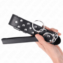 Comprar KINK - COLLAR CON CORREA 65 CM REMACHE ANILLA NEGRO AJUSTABLE 36-50 CM X 3.8 CM al mejor precio - Envíos Discretos