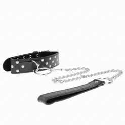 Comprar KINK - COLLAR CON CORREA 65 CM REMACHE ANILLA NEGRO AJUSTABLE 36-50 CM X 3.8 CM al mejor precio - Envíos Discretos
