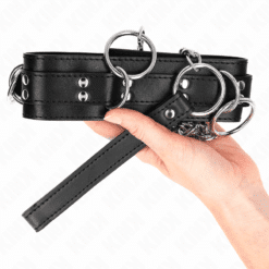 Comprar KINK - COLLAR CON CORREA 80 CM ESCLAVITUD 3 ANILLOS 53 X 5 CM al mejor precio - Envíos Discretos