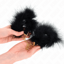 Comprar KINK - ESPOSAS DE PLUMAS NEGRO CON CADENA DORADA MODELO 2 al mejor precio - Envíos Discretos