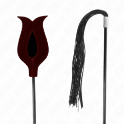 Comprar KINK - LÁTIGO DE BORLA DE SILICONA CON FORMA DE ROSA 45 CM al mejor precio - Envíos Discretos