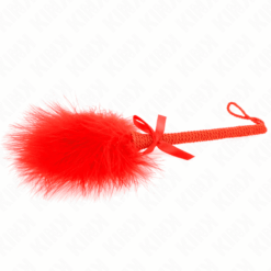 Comprar KINK - MASAJEADOR DE CUERDA DE NAILON CON PLUMAS PARA COSQUILLAS Y LAZO ROJO 25 CM al mejor precio - Envíos Discretos