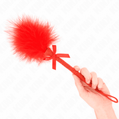 Comprar KINK - MASAJEADOR DE CUERDA DE NAILON CON PLUMAS PARA COSQUILLAS Y LAZO ROJO 25 CM al mejor precio - Envíos Discretos