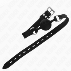 Comprar KINK - MORDAZA 55 x 2 CM DE BOLA 4 CM DE SILICONA COMPLETA TALLA S NEGRO AJUSTABLE 35-51 CM al mejor precio - Envíos Discretos