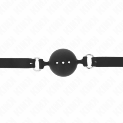 Comprar KINK - MORDAZA 55 x 2 CM DE BOLA 4.5 CM DE SILICONA COMPLETA TALLA M NEGRO AJUSTABLE 35-51 CM al mejor precio - Envíos Discretos