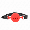 Comprar KINK - MORDAZA 55 x 2 CM DE BOLA 5 CM DE SILICONA COMPLETA TALLA L ROJO AJUSTABLE 35-51 CM al mejor precio - Envíos Discretos