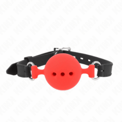 Comprar KINK - MORDAZA 55 x 2 CM DE BOLA 5 CM DE SILICONA COMPLETA TALLA L ROJO AJUSTABLE 35-51 CM al mejor precio - Envíos Discretos