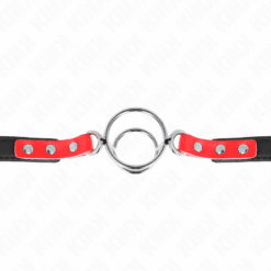 Comprar KINK - MORDAZA CON MÚLTIPLES JUNTAS TÓRICAS 4 / 4.8 CM ROJO AJUSTABLE 38 X 56 CM al mejor precio - Envíos Discretos
