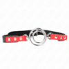Comprar KINK - MORDAZA CON MÚLTIPLES JUNTAS TÓRICAS 4 / 4.8 CM ROJO AJUSTABLE 38 X 56 CM al mejor precio - Envíos Discretos