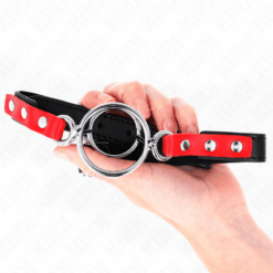 Comprar KINK - MORDAZA CON MÚLTIPLES JUNTAS TÓRICAS 4 / 4.8 CM ROJO AJUSTABLE 38 X 56 CM al mejor precio - Envíos Discretos