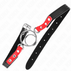 Comprar KINK - MORDAZA CON MÚLTIPLES JUNTAS TÓRICAS 4 / 4.8 CM ROJO AJUSTABLE 38 X 56 CM al mejor precio - Envíos Discretos