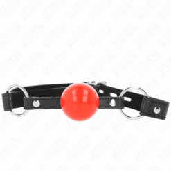 Comprar KINK - MORDAZA DE BOLA 4 CM CON CANDADO BOLA ROJA CORREA NEGRA 60 x 2 CM al mejor precio - Envíos Discretos
