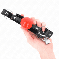 Comprar KINK - MORDAZA DE BOLA 4 CM CON CANDADO BOLA ROJA CORREA NEGRA 60 x 2 CM al mejor precio - Envíos Discretos