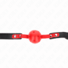 Comprar KINK - MORDAZA DE BOLA 4 CM DURA HUECA ROJO CORREA NEGRA 60 x 2 CM AJUSTABLE 37-52 CM al mejor precio - Envíos Discretos