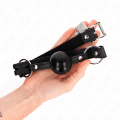 Comprar KINK - MORDAZA DE BOLA 4 CM TPE CON CANDADO NEGRO 60 x 2 CM al mejor precio - Envíos Discretos