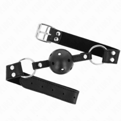 Comprar KINK - MORDAZA DE BOLA 4 CM TRANSPIRABLE CON DOBLE REMACHE MODELO 1 NEGRO 62 x 2.5 CM AJUSTABLE 42-58 CM al mejor precio - Envíos Discretos