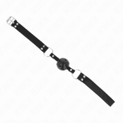 Comprar KINK - MORDAZA DE BOLA 4 CM TRANSPIRABLE CON DOBLE REMACHE MODELO 1 NEGRO 62 x 2.5 CM AJUSTABLE 42-58 CM al mejor precio - Envíos Discretos