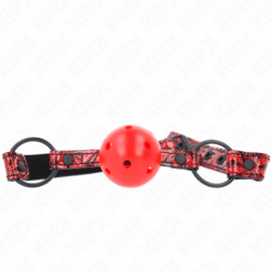 Comprar KINK - MORDAZA DE BOLA 4.5 CM CON PATRÓN DE DIAMANTE MODELO 1 64.5 CM AJUSTABLE 42- 60 CM al mejor precio - Envíos Discretos