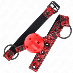 Comprar KINK - MORDAZA DE BOLA 4.5 CM CON PATRÓN DE DIAMANTE MODELO 1 64.5 CM AJUSTABLE 42- 60 CM al mejor precio - Envíos Discretos