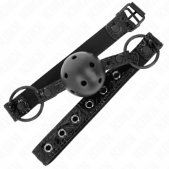 Comprar KINK - MORDAZA DE BOLA 4.5 CM CON PATRÓN DE DIAMANTE MODELO 3 64.5 CM AJUSTABLE 42- 60 CM al mejor precio - Envíos Discretos
