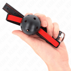 Comprar KINK - MORDAZA DE BOLA 4.5 CM DURA HUECA CON CINTURÓN ELÁSTICO 56 x 1.5 CM al mejor precio - Envíos Discretos