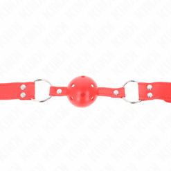 Comprar KINK - MORDAZA DE BOLA 4.5 CM DURA HUECA ROJO COMPLETA 62 x 2 CM al mejor precio - Envíos Discretos