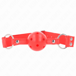 Comprar KINK - MORDAZA DE BOLA 4.5 CM DURA HUECA ROJO COMPLETA 62 x 2 CM al mejor precio - Envíos Discretos