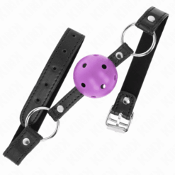 Comprar KINK - MORDAZA DE BOLA 4.5 CM MORADO DURA HUECA 63.5 X 2 CM al mejor precio - Envíos Discretos